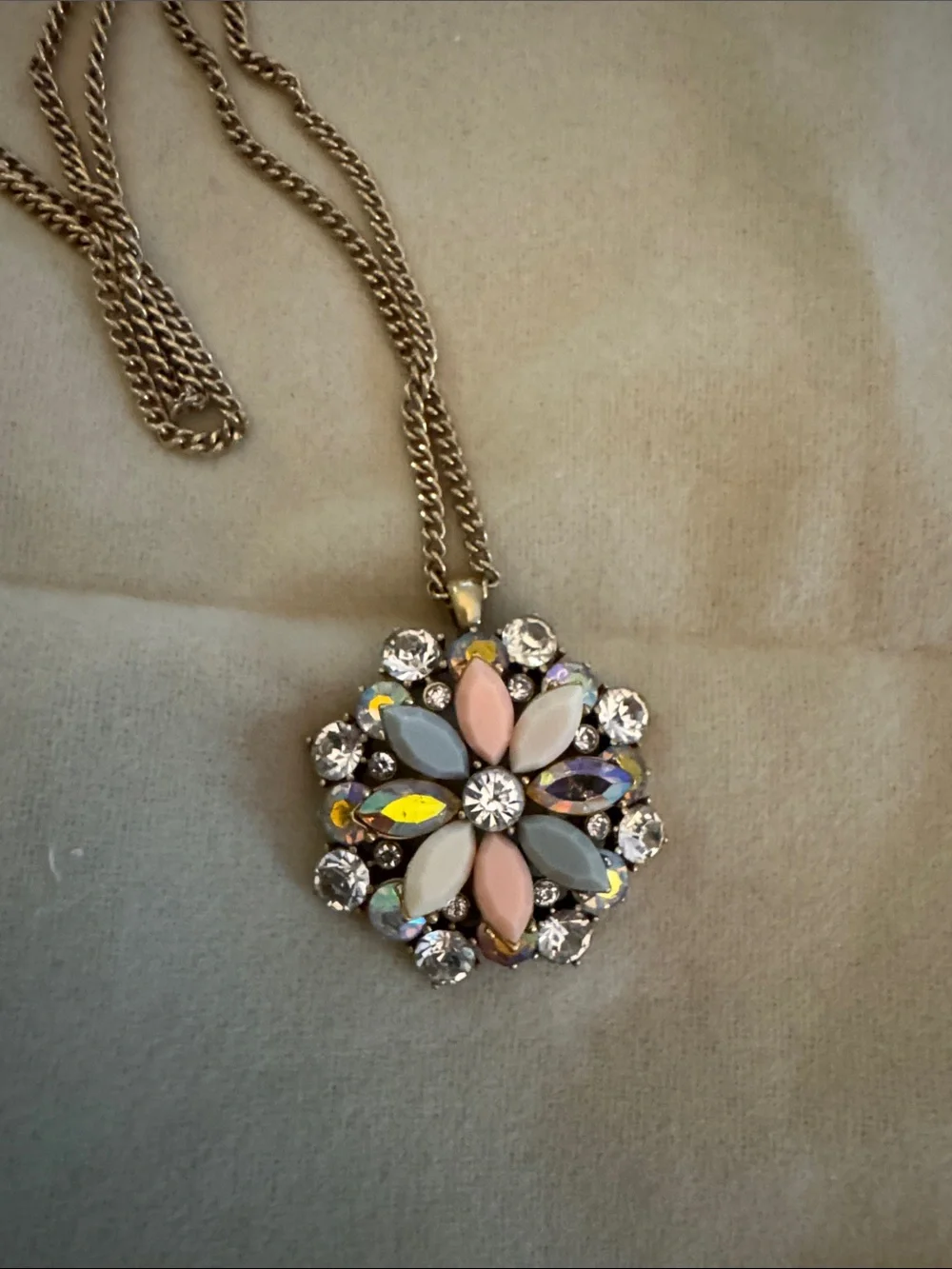 J.Crew Crystal Floral Mandala Necklace